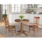 International Concepts Round 30 in Rd Top Pedestal Table, 2 San Remo Chairs, Distressed Oak, 30 in W, 30 in L, 29.9 in H K42-30RT-27B-C10-2 - alternate 4